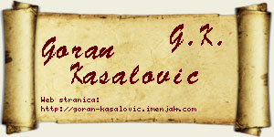 Goran Kasalović vizit kartica